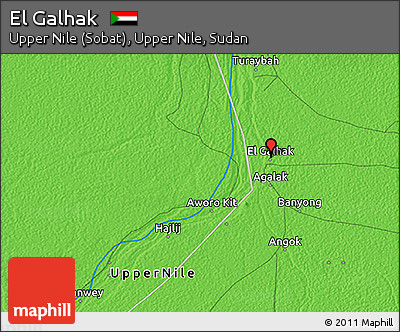 Political 3D Map of El Galhak