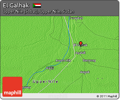 Political 3D Map of El Galhak