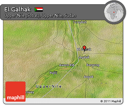 Satellite 3D Map of El Galhak