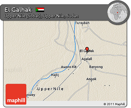 Shaded Relief 3D Map of El Galhak