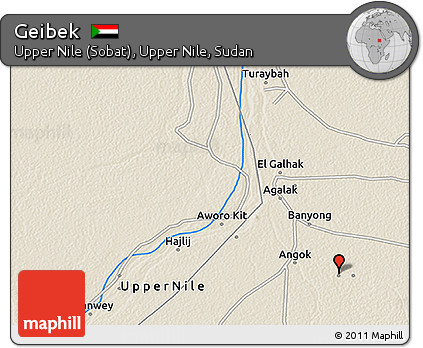Shaded Relief 3D Map of Geibek