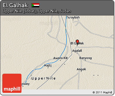 Shaded Relief 3D Map of El Galhak