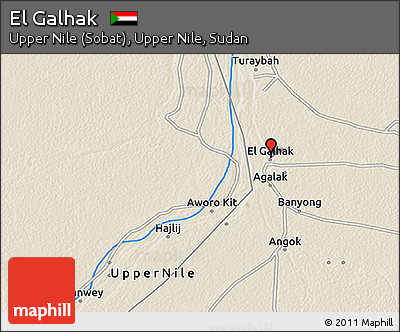 Shaded Relief 3D Map of El Galhak