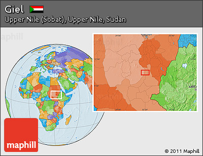 Political Location Map of Giel