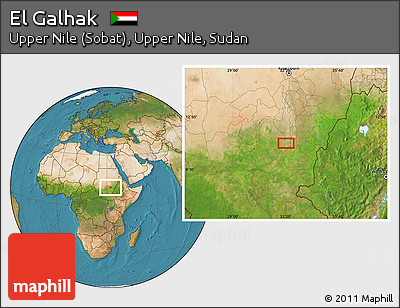 Satellite Location Map of El Galhak