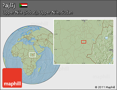Savanna Style Location Map of Ḩajlīj, hill shading