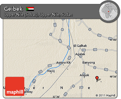 Shaded Relief Map of Geibek