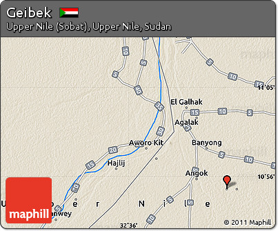 Shaded Relief Map of Geibek