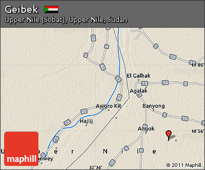 Shaded Relief Map of Geibek