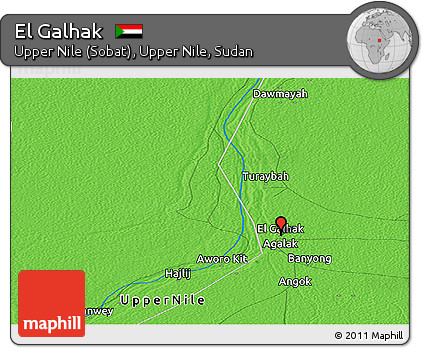 Political Panoramic Map of El Galhak