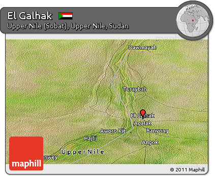 Satellite Panoramic Map of El Galhak