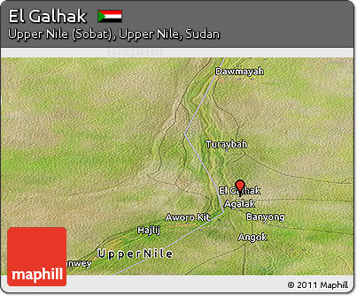 Satellite Panoramic Map of El Galhak