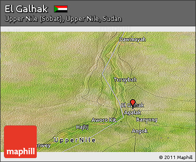 Satellite Panoramic Map of El Galhak