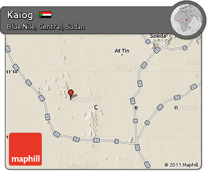 Shaded Relief Map of Kaiog