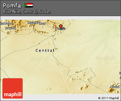 Physical Panoramic Map of Pomfa