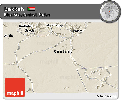 Shaded Relief Panoramic Map of Bakkah