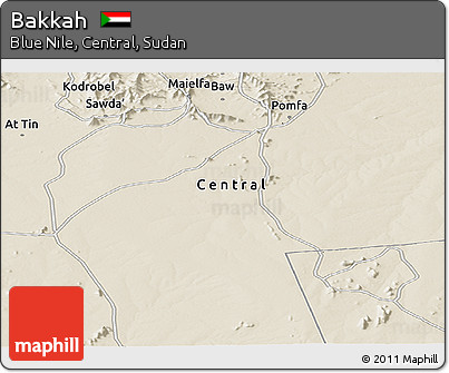 Shaded Relief Panoramic Map of Bakkah