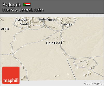 Shaded Relief Panoramic Map of Bakkah