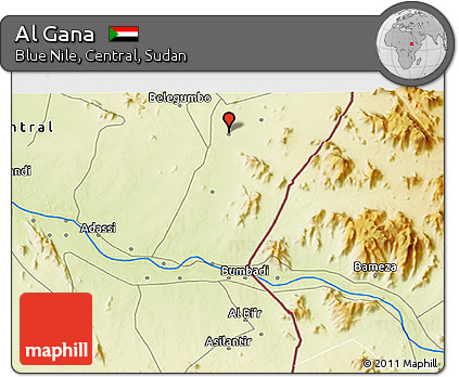 Physical 3D Map of Al Gana