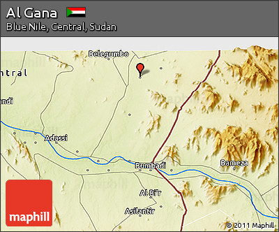 Physical 3D Map of Al Gana