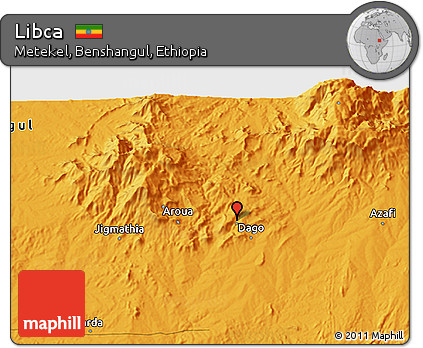 Political 3D Map of Libca