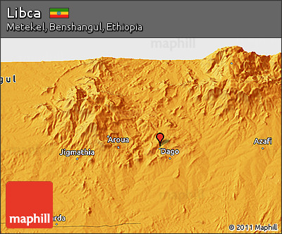 Political 3D Map of Libca