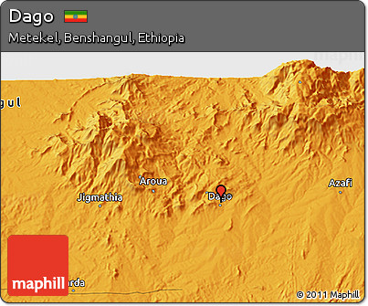 Political 3D Map of Dago