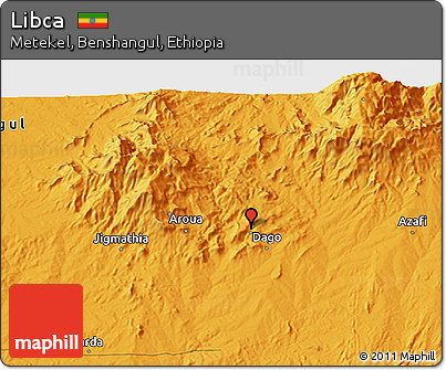 Political 3D Map of Libca