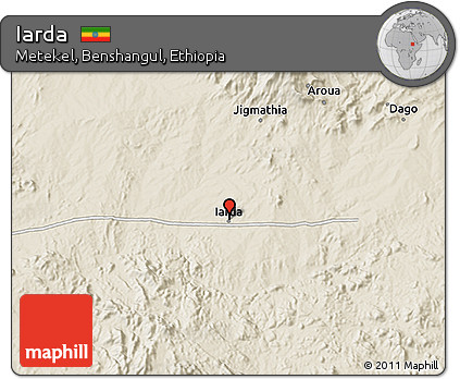Shaded Relief 3D Map of Iarda