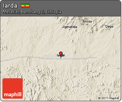 Shaded Relief 3D Map of Iarda