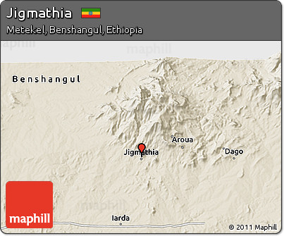 Shaded Relief 3D Map of Jigmathia