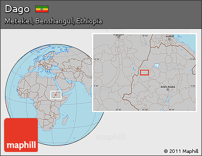 Gray Location Map of Dago
