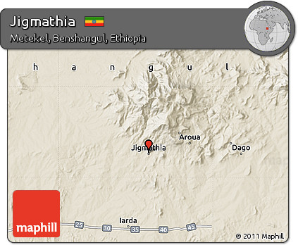 Shaded Relief Map of Jigmathia
