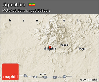 Shaded Relief Map of Jigmathia