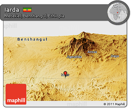 Physical Panoramic Map of Iarda