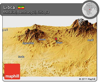 Physical Panoramic Map of Libca