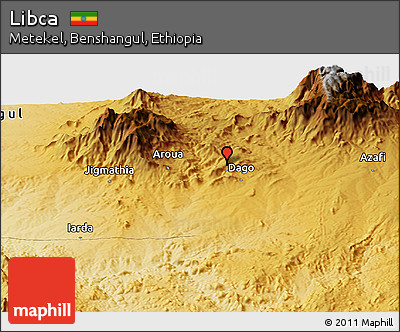 Physical Panoramic Map of Libca