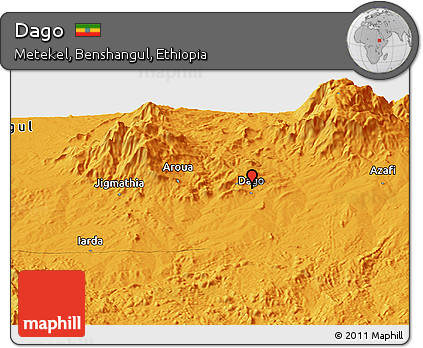 Political Panoramic Map of Dago