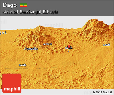 Political Panoramic Map of Dago