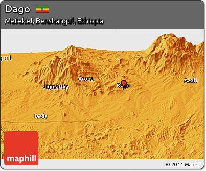 Political Panoramic Map of Dago