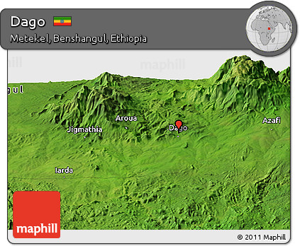 Satellite Panoramic Map of Dago