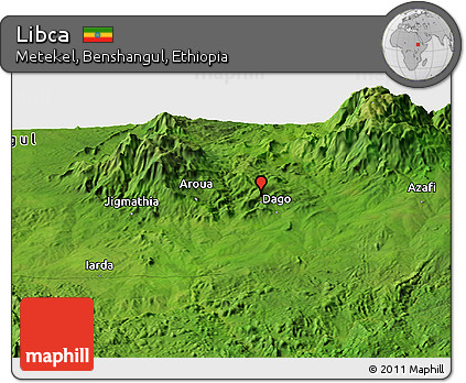 Satellite Panoramic Map of Libca