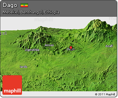 Satellite Panoramic Map of Dago