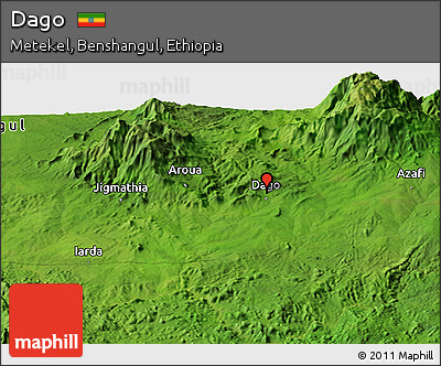 Satellite Panoramic Map of Dago