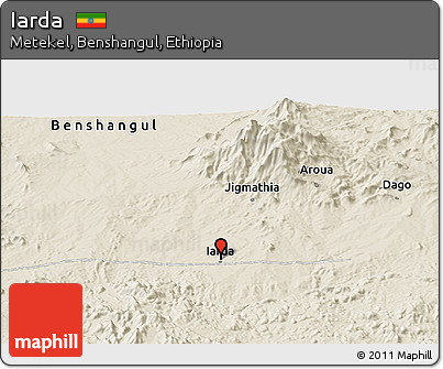 Shaded Relief Panoramic Map of Iarda