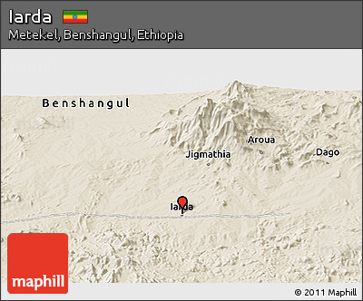 Shaded Relief Panoramic Map of Iarda