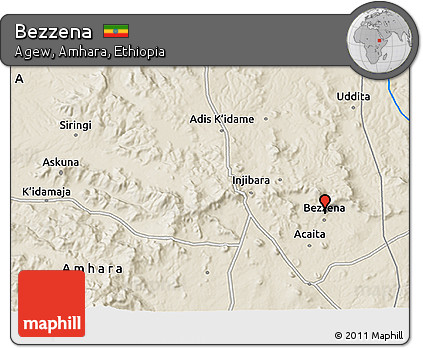 Shaded Relief 3D Map of Bezzena