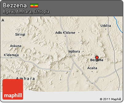 Shaded Relief 3D Map of Bezzena