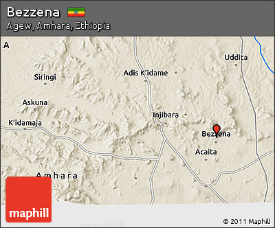 Shaded Relief 3D Map of Bezzena