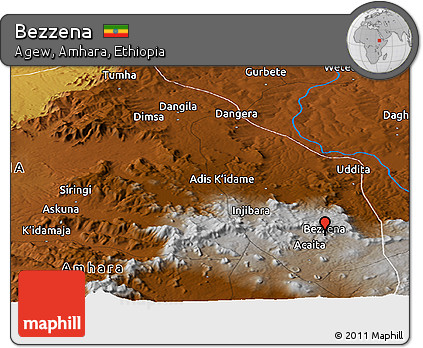 Physical Panoramic Map of Bezzena